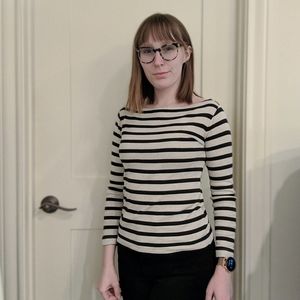 Gap Striped Boat Neck Long Sleeve Shirt